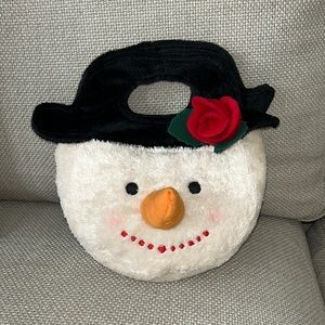 Soft Furry Snowman with Carrot Nose Purse